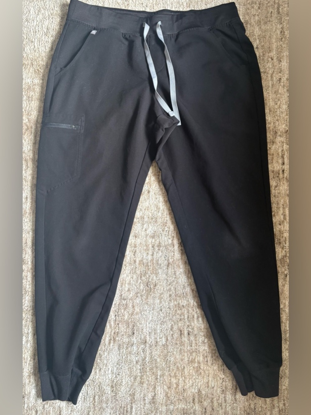 FIGS SCRUBS Black Jogger Pants with Drawstring